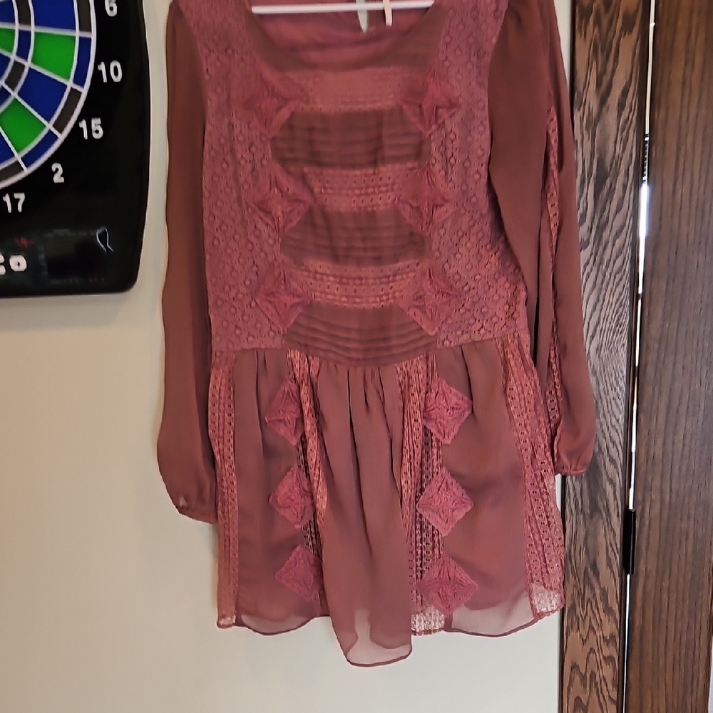 Chic Pink Long Sleeve Dress